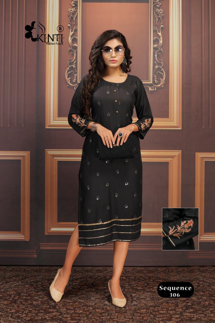 Kinti Equal 3 Ethnic Wear Sequence Embroidery Latest Kurti Collection
